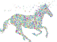 Polyprismatic Tiled Magical Unicorn Silhouette