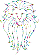 Polyprismatic Tiled Lion Face Tattoo
