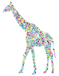 Polyprismatic Tiled Giraffe Landscape Silhouette Minus Landscape