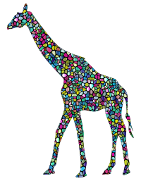 Polyprismatic Tiled Giraffe Landscape Silhouette Minus Landscape With Background