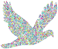 Polyprismatic Tiled Flying Dove Silhouette