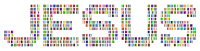 Polychromatic Jesus Typography No Background