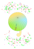  umbrella with text rainbow and colorful stars