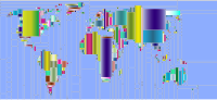 World Map Mondrian Mosaic 2