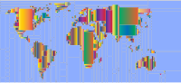 World Map Mondrian Mosaic 4