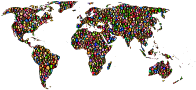 Polychromatic Tiled World Map