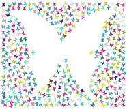 Prismatic Negative Space Butterflies 2 No Background