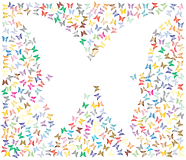 Prismatic Negative Space Butterflies 3 No Background
