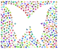 Prismatic Negative Space Butterflies 4 No Background