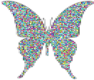 Iridescent Butterfly Silhouette 6