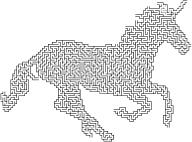 Magical Unicorn Silhouette No Stars Maze