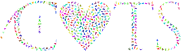 Prismatic Heart Cats No Background