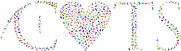 Prismatic Heart Cats 4 No Background