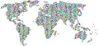 Prismatic Mosaic World Map 3
