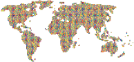 Prismatic Mosaic World Map 4