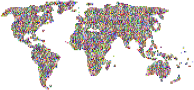 Prismatic Mosaic World Map 7