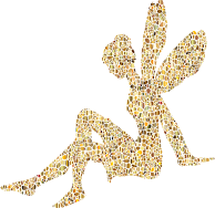 Golden Tiled Female Fairy Relaxing No Background