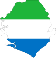 Sierra Leone Flag Map With Stroke