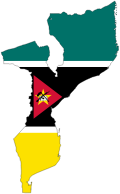 Mozambique Flag Map With Stroke