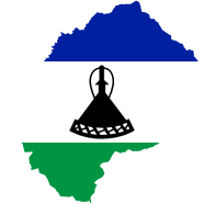 Lesotho Flag Map
