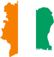 Ivory Coast Flag Map
