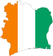 Ivory Coast Flag Map With Stroke