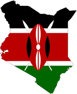 Kenya Flag Map With Stroke