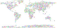 Prismatic Peace Sign World Map No Background