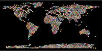 Prismatic Peace Sign World Map 2