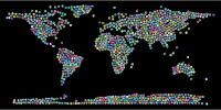 Prismatic Peace Sign World Map 3