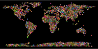 Prismatic Peace Sign World Map 4