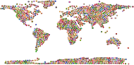 Prismatic Peace Sign World Map 4 No Background