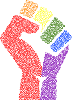 Rainbow fist (stippled)
