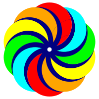 Colored Circles in Decagon shape