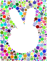 Prismatic Negative Space Comic Peace Hand Circles No Background