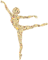Polychromatic Tiled Lithe Dancing Woman Silhouette 3 No Background