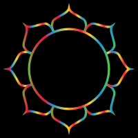 Prismatic Lotus Flower Line Art 4 With Background