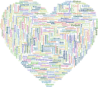 Multilingual Love Heart Word Cloud No Background