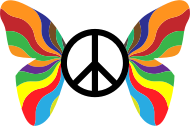 Groovy Peace Sign Butterfly 2