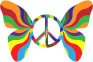 Groovy Peace Sign Butterfly 3