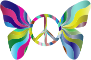 Groovy Peace Sign Butterfly 4