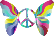 Groovy Peace Sign Butterfly 5