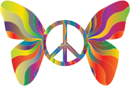 Groovy Peace Sign Butterfly 7