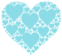Hearts In Heart - Cyan