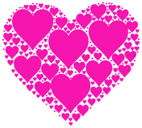 Hearts In Heart - Magenta