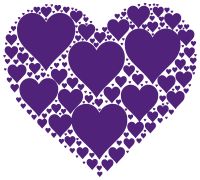 Hearts In Heart - Purple
