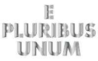 E Pluribus Unum Stainless Steel Typography No Background