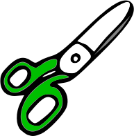 Scissors with Green Handles