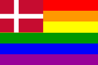 The Denmark Rainbow Flag