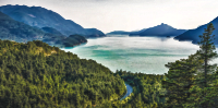 Surreal Mountain Lake Panorama
